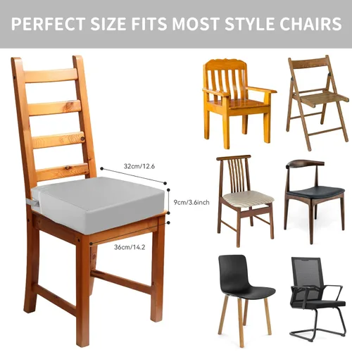 Miniatura 7 de Asiento elevador para niños pequeños para silla de cocina, mesa de comedor, lavable, grueso, resistente, silla elevadora portátil para niños Gris