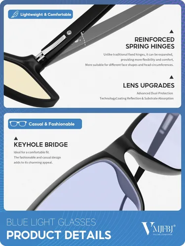 Miniatura 5 de Gafas de bloqueo de luz azul para hombres/mujeres, antifatiga, monitor de computadora, para juegos, mejora el sueño, reduce la fatiga ocular, gafas