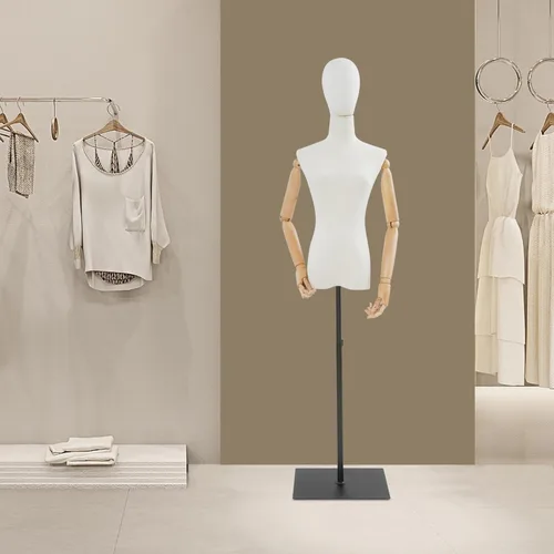 Female Mannequin, Female Torso Dress Form Mannequin Body, Female Dress Form Mannequin with 55-80in Adjustable Height, Stable Base, Double Hole