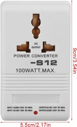 Miniatura 2 de Convertidor de voltaje Transformador de potencia 100W Step-Up y Step-Down 110V/120V a 220V/240V Adaptador de viaje (enchufe estándar CN)