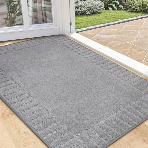 Miniatura 19 de BEQHAUSE Alfombra Antideslizante para Puerta Principal Alfombra Lavable de Bajo Perfil para Entrada Alfombras para Puerta Principal Trampa para Negro
