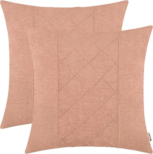 Miniatura 25 de BRAWARM Fundas de almohada 40x40 cm - Paquete de 2 fundas de almohada de chenilla negra, fundas de almohada de chenilla suave teñida sólida