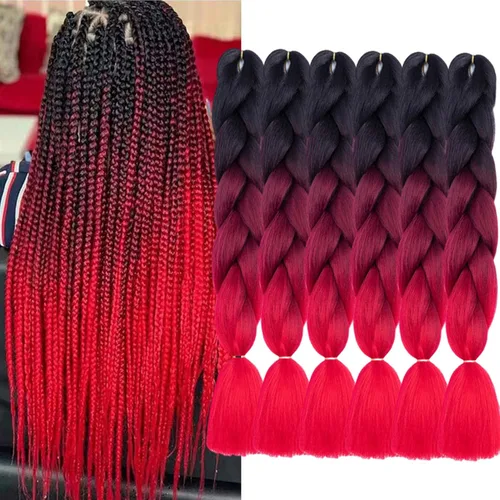 Miniatura 25 de Beige (613#) 6 paquetes de cabello trenzado de 24 pulgadas, de fibra sintética, sin picazón, extensiones de cabello para trenzar jumbo, textura