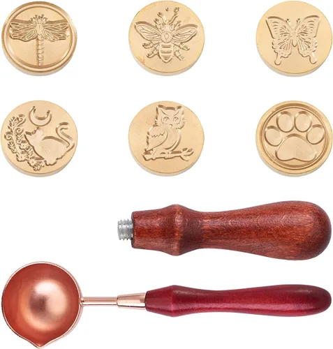 Miniatura 11 de Elecrelive - Juego de sellos de cera, 12 piezas con diseño de constelaciones, cabezas de sellado con 2 piezas de mango de madera de haya