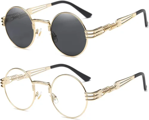 Miniatura 52 de Dollger Gafas de sol redondas Steampunk con marco de metal
