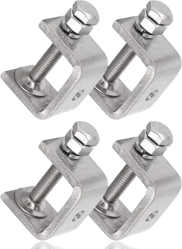 Miniatura 13 de Abrazaderas C de acero inoxidable de 3.8 pulgadas para montaje, abrazadera en U de metal resistente para trabajo de metal, abrazadera de escritorio