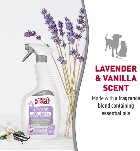 Miniatura 4 de Nature's Miracle Air Care - Desodorizador de aire, tela y superficie, aroma a lavanda y vainilla, 24 onzas, eliminador de olores de mascotas