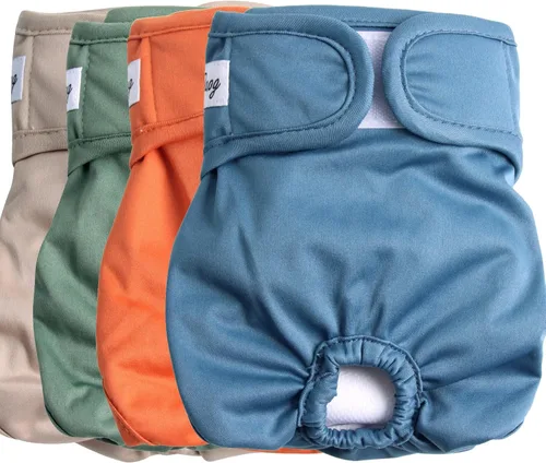 Miniatura 14 de JoyDaog Pañales para perras para perros medianos, paquete de 4 pañales reutilizables lavables premium para perritos en período de calor