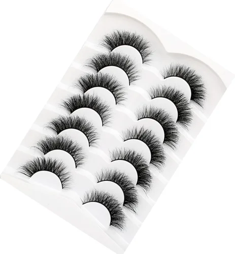 Miniatura 548 de Pooplunch - Pestañas postizas finas de visón sintético, estilo ojo de gato, naturales, cruzadas, tipo racimo, efecto 8D de volumen, tiras
