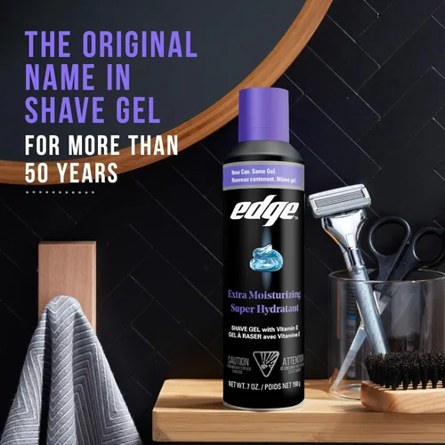 Miniatura 6 de Edge Gel de afeitado para hombres, extra hidratante con vitamina E, (paquete de 6) - Gel de afeitado para hombres que hidrata, protege y calma
