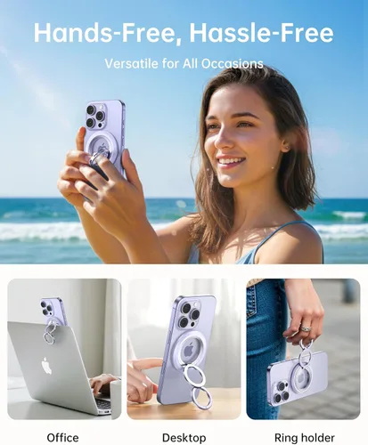 Miniatura 5 de SYNCWIRE Soporte magnético mejorado para anillo de teléfono MagSafe y MagSafe - [rotación de 360°] Soporte magnético para teléfono para automóvil