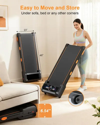 Miniatura 8 de Walking Pad with 10% Incline & Handle Bar, Low Noise Walking Pad Treadmill for Home Small, Rayspace 3.5HP Treadmill with Incline, 4 in 1 Portable