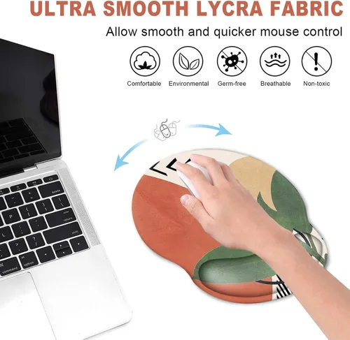 Miniatura 5 de ToLuLu Alfombrilla de mouse con reposamuñecas, ergonómicas con base de poliuretano antideslizante, reposamuñecas para computadora portátil