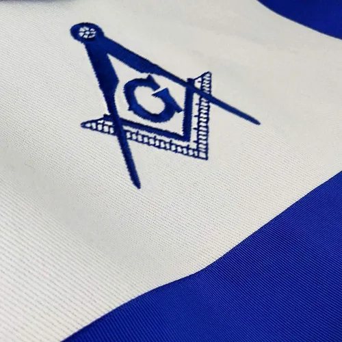 Miniatura 4 de Delantal Masonic Master Mason - Azul Lodge - Tela blanca con bordado