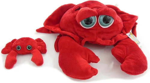 Miniatura 5 de The Petting Zoo Peluche de cangrejo mamá y bebé, regalos para niños, animales del océano Pocketz, juguete de peluche de cangrejo de 14 pulgadas
