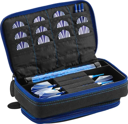 Miniatura 17 de Casemaster Plazma Plus, 3 dardos para dardos suaves y de acero con bolsillo frontal grande para dispositivos móviles, tubo de almacenamiento Negro