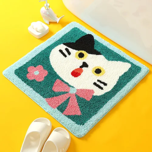 Miniatura 9 de Molesun Lindo tapete de baño de oso, tapete de baño antideslizante y suave, divertido tapete de microfibra de felpa absorbente de agua