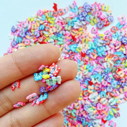 Miniatura 2 de Rebanadas de polímero para arte de uñas, rebanadas de frutas para decoración de uñas y teléfonos celulares (mariposa)