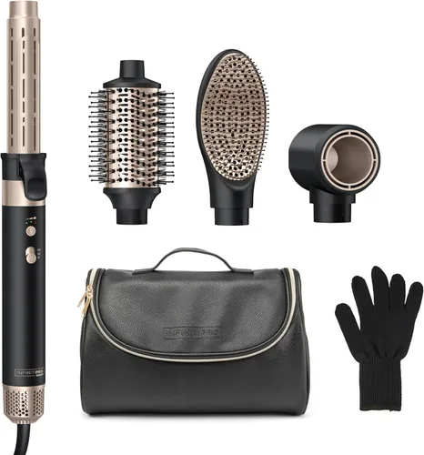 Infiniti PRO CONAIR Varita de peinado húmedo a seco, herramienta de peinado múltiple para rizos, ondas, peinados y volumen, 4 accesorios y bolsa de