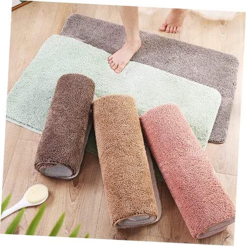 Miniatura 6 de WOONEKY Tapete de baño antideslizante lavable de terciopelo para baño, antideslizante, absorbente, lavable a máquina, decoración del hogar
