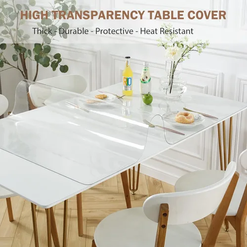 Miniatura 2 de LovePads - Protector transparente para mesa, 1/16 pulgadas de grosor, 18 x 36 pulgadas, cubierta de plástico, protector transparente, para mesa