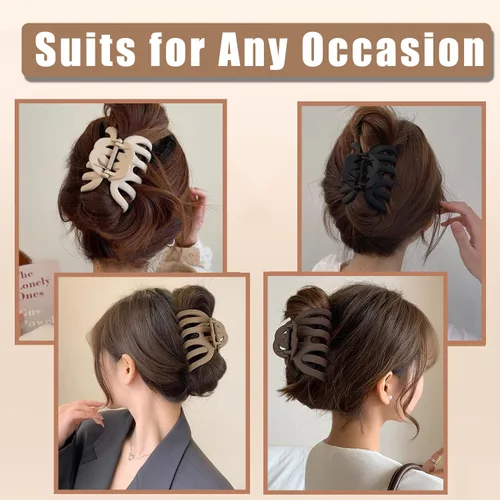 Miniatura 6 de 4 Piezas Pinzas de Garra de Pulpo Pinzas de Garra para Cabello de Pulpo para Mujeres 3.8" Pinza Grande para Cabello para Mujeres Agarre Fuerte Clip