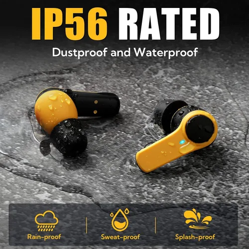 Miniatura 2 de Auriculares Bluetooth 6.0 para el lugar de trabajo, tiempo de reproducción de 70 horas, IP56 impermeable, cancelación de ruido SNR de 30 dB, ENC