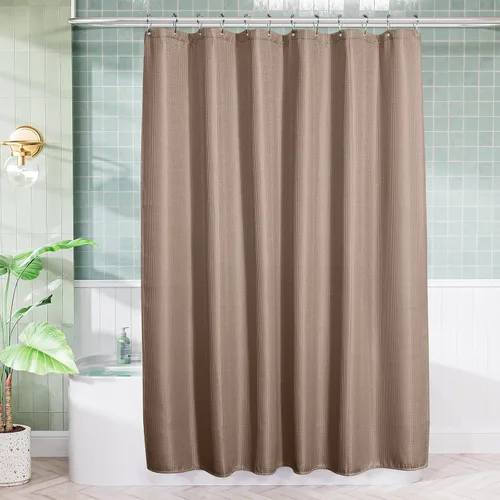 Miniatura 27 de AmazerBath - Cortina de ducha extralarga de 96 pulgadas, cortina de ducha de nido de abeja blanca extralarga, cortinas de ducha de tela para baño