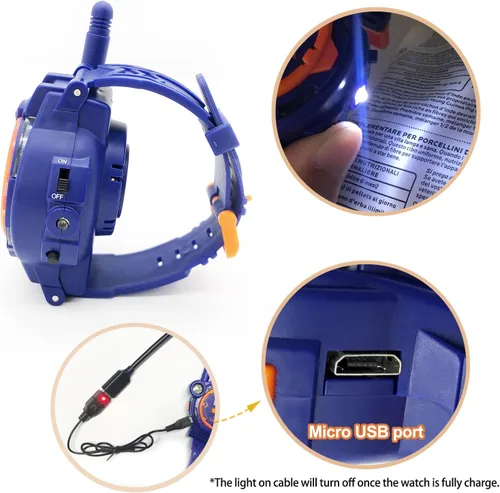 Miniatura 4 de Walkie Talkie recargable para niños, radio bidireccional Walky Talky con linterna, juego para exteriores, interfono, juguete y regalos para niños