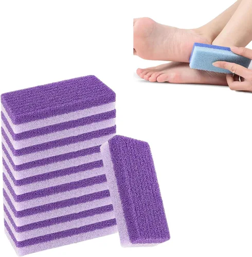 Paquete de 10 piedras pómez con rayas, herramientas de pedicura para pies, depuradores de pies para ducha y bañera de pies, removedor de callos y