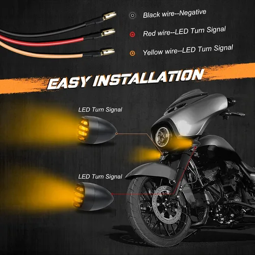Miniatura 5 de Luces intermitentes NTHREEAUTO para motocicleta, faros intermitentes de LED, de aluminio y resistentes al agua, luces indicadoras universales