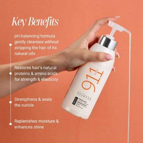 Miniatura 2 de Biotop Professional 911 Champú de quinua para mujeres y hombres, champú nutritivo sin sulfato con aceite de argán, fabricado con proteína de quinua