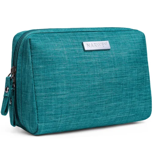 Miniatura 12 de Narwey Bolsa grande de maquillaje de viaje, bolsa organizadora de cosméticos, bolsa de aseo personal, bolsa de maquillaje, bolsa con cremallera