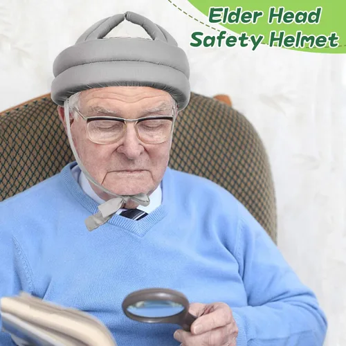 Miniatura 2 de Plplaaoo Casco protector grueso y suave anticaídas para personas mayores, sombrero de protección de cabeza transpirable ajustable para recuperación