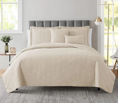 Miniatura 35 de Clara Clark Quilts Tamaño Twin - Juego de Cubrecama Colcha para Todas las Estaciones, Tejido Pinsonic Juego de Ropa de Cama Ligera - Juego
