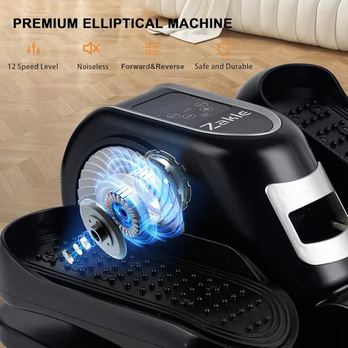 Miniatura 2 de Zakle Under Desk Elliptical Machine, Electric Elliptical Training Machine w/Remote Control, 12 Speed Levels, Quiet Seated Pedal Exerciser for Home