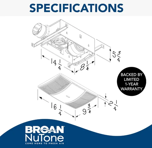 Miniatura 3 de Broan-NuTone PowerHeat - Extractor de baño, calentador, luz y temporizador de cuenta regresiva Enerlites