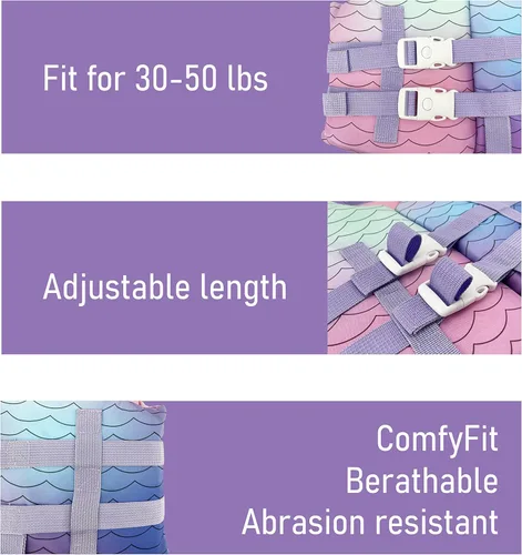Miniatura 6 de Chaleco de natación Chaqueta de flotación Chaqueta de natación Aprende a nadar Dispositivo 30-50 lbs Escamas espumosas