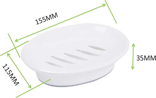 Miniatura 7 de Soporte para jabón, estante de plástico, paquete de 2 unidades con drenaje, fácil limpieza, bandeja blanda para ducha y baño