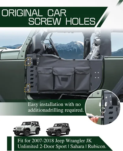 Miniatura 6 de JROAD Wrangler JK - Puertas tubulares de verano para Jeep Wrangler JK Unlimited de 2 puertas (excluye los modelos JL y JT) Puertas delanteras 2