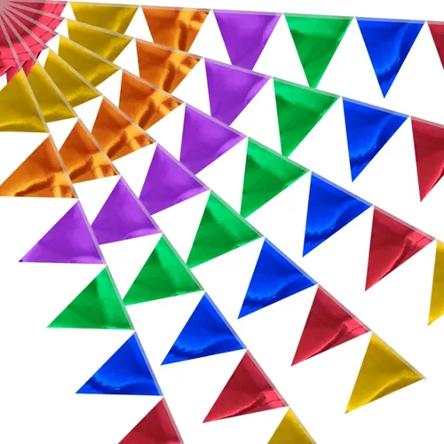 Miniatura 15 de Banderín de camuflaje de 49 pies, banderas triangulares de camuflaje del ejército para decoraciones de fiesta de cumpleaños