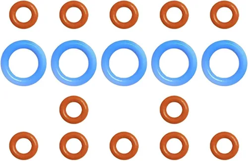 Juego de 17 piezas de juntas tóricas para máquinas Breville Espresso BES900 BES920 BES980 BES990 (5 piezas de tamaño grande azul, 12 piezas rojas de