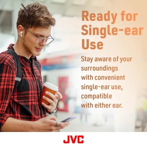 Miniatura 5 de JVC Auriculares inalámbricos ligeros con unidad de controlador de 0.472 in, Bluetooth 5.1, un solo uso, IPX4, batería de larga duración
