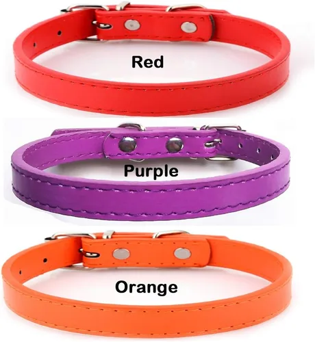 Miniatura 5 de Love Dream Collares de cuero para identificación de cachorros, 14 unidades, de poliuretano suave, ajustables, para identificación de arena