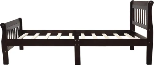 Miniatura 5 de Harper & Bright Designs Cama de madera tamaño individual moderna para niños, base de cama individual con cabecero y soporte de listones de madera