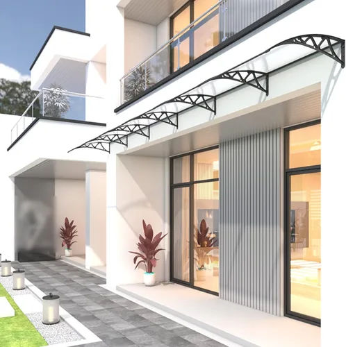 Miniatura 7 de Toldo curvado para ventana de puerta, toldo arqueado para puerta delantera, toldo de puerta silenciosa y autolimpiante, cubierta de policarbonato