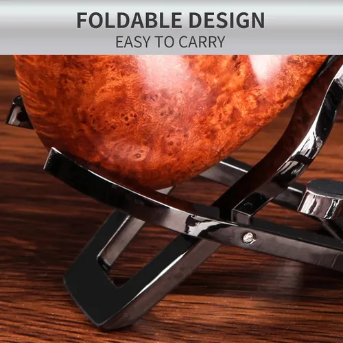 Miniatura 5 de Soporte para pipa de fumar tabaco, acero inoxidable, portátil, plegable, color negro, paquete de 2