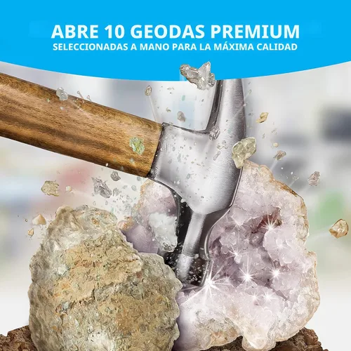 Miniatura 3 de National Geographic Break Open 10 geodas de primera calidad, incluye gafas y 2 soportes de exhibición, gran kit de ciencia STEM, regalo de geología