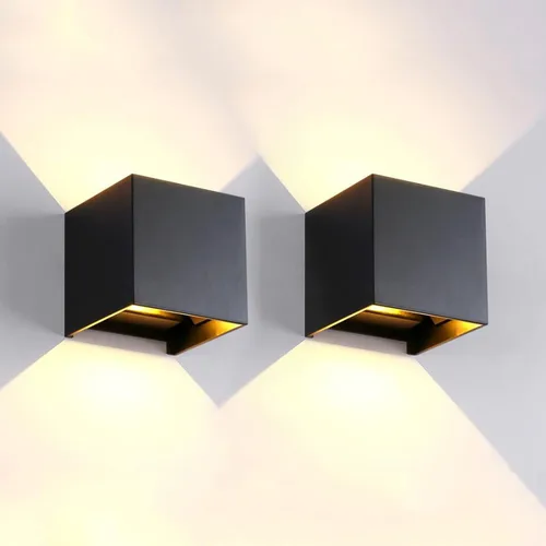 Miniatura 15 de 2 piezas de luces de pared G9 para exterior/interior, apliques de pared con luces hacia arriba y abajo, IP65 impermeables, iluminación moderna