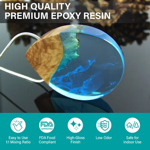 Miniatura 6 de Resina fundida transparente para manualidades, sin burbujas, similar al agua, largo tiempo de trabajo para la fabricación de joyas, posavasos, se